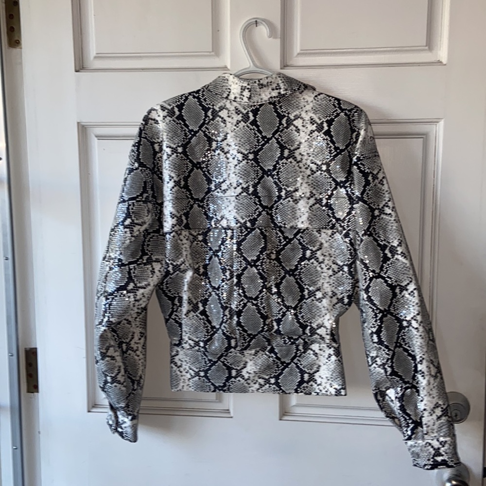 Lpa Revolve Sequined Python Long Sleeved Jacket S… - image 7